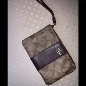 Coach Wristlet in Colorblock Signature Canvas